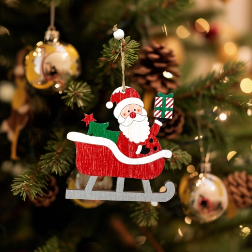 Wooden Hanging Christmas Ornament St. Nicholas 21.5 × 11.5 cm