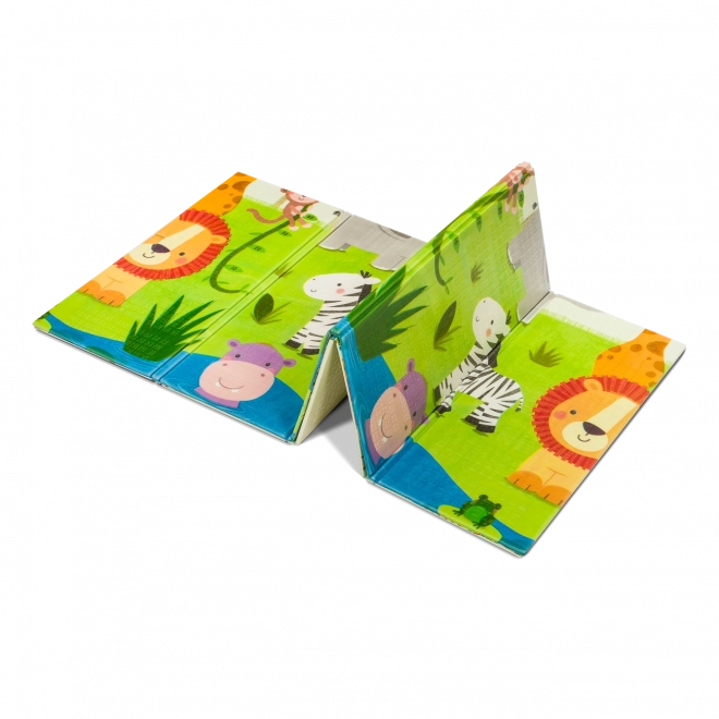 Kahepoolne vahtmängumatt lionelo robby multicolor safari + elu linnas 180 × 200 cm