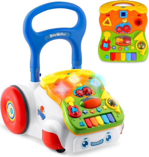 2-in-1 Walker and Interactive Panel with Music RICOKIDS, White
