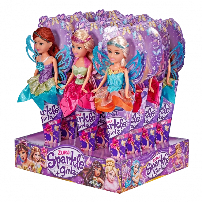 Sparkle Girlz fairy doll with wings in a cone package - 1 piece