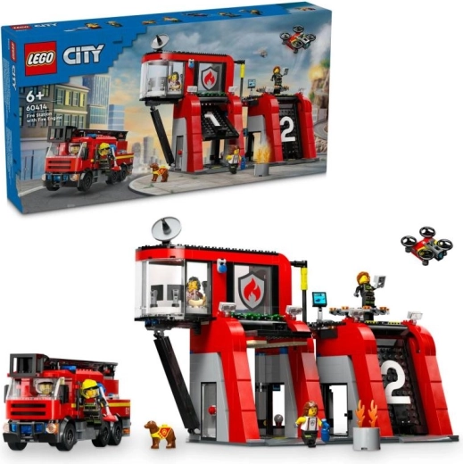 Lego City tuletõrjedepoo tuletõrjeauto jaamaga