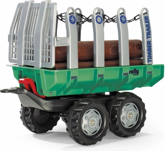Roheline palkidega Timber Traileri haagis