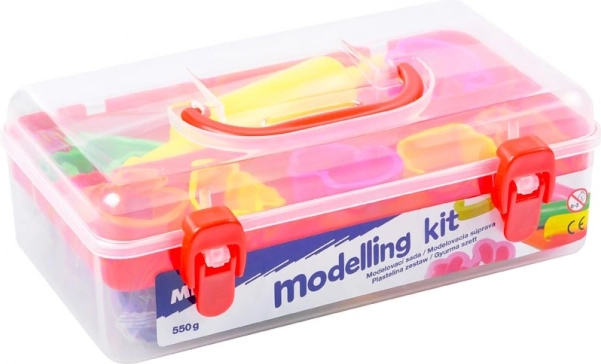 Voolimiskomplekt plastiliiniga 7 värvi, vormid ja rull (550 g)