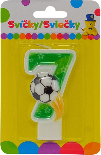 Birthday Candle Number 7 with Soccer Ball