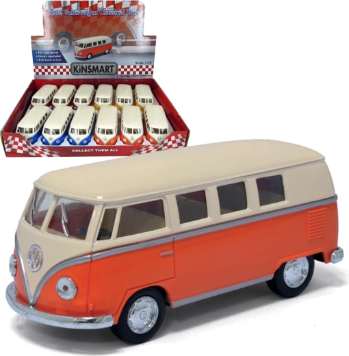 Metallist auto mudel 1962 Volkswagen Classical Bus kreemika katusega