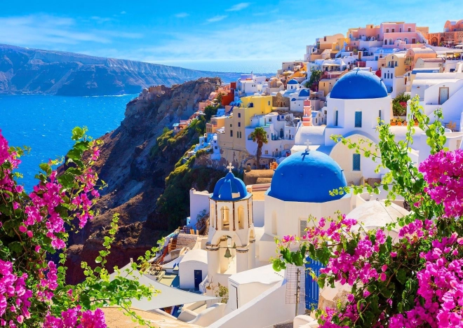 Pusle Santorini lilledega, Kreeka 1000 tükki