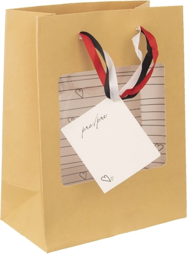 Gift paper bag with heart-shaped window 18 × 10 × 23 cm