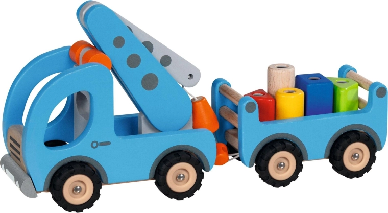 Puidust mobiilne kraana haagisega