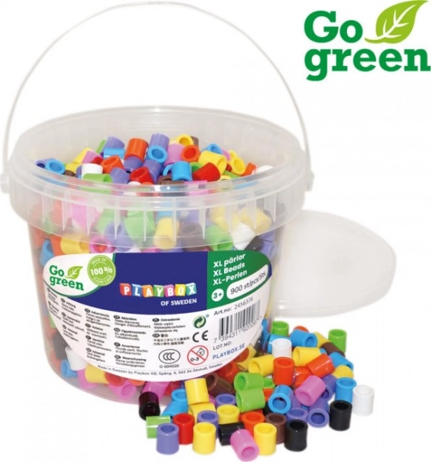 PLAYBOX Go Green XL Iron-On Beads Bucket 900 pcs