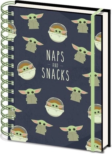 Märkmik Star Wars: The Mandalorian “Snacks and Naps” A5 spiraalköitega