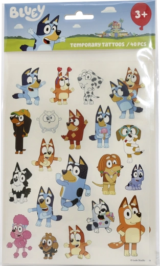 Bluey mahapestavad laste tätoveeringud – 40 tk komplekt