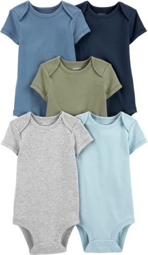 Carter’s beebide lühikese varrukaga bodid, ühevärvilised, 5 tk, suurus 56 (NB), poistele