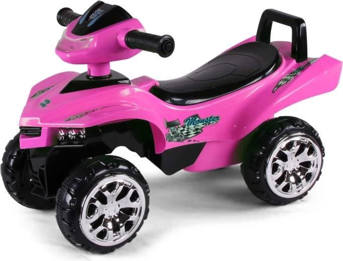 Milly Mally sõidetav lükatav neljarattaline Monster must-roosa