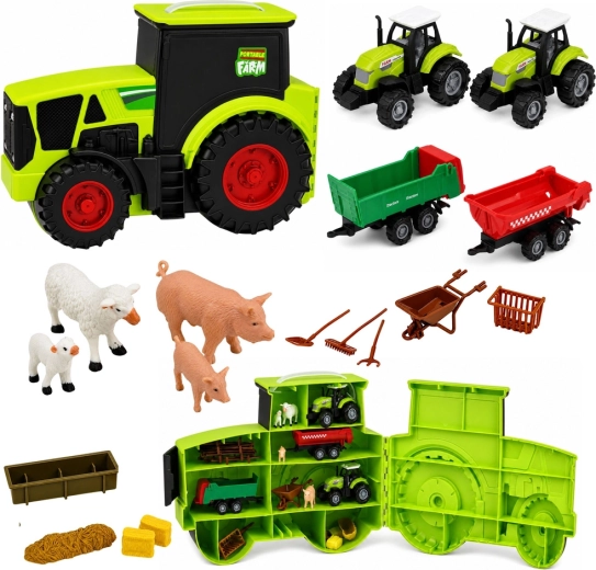 Farm set in a tractor – portable farm (28 pieces)