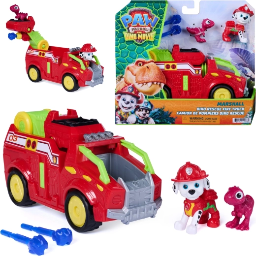 Spin Master Paw Patrol movie Dino Rescue – Marshall fire truck 20 cm with figures and projectiles