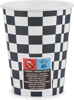 Disposable party cups Szachownica 220 ml – mix