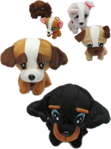 Plush doggie "golden" with big eyes 20 cm (6 variants) - 1 piece