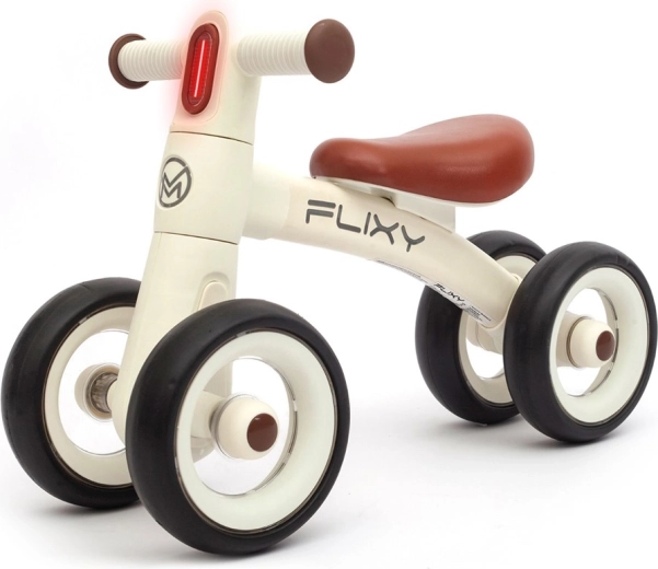 Laste jooksuratas LED-tulega Milly Mally FLIXY – kreemjas