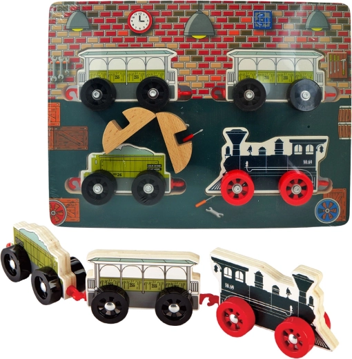 Wooden Train Puzzles – Set of 4 by BABU