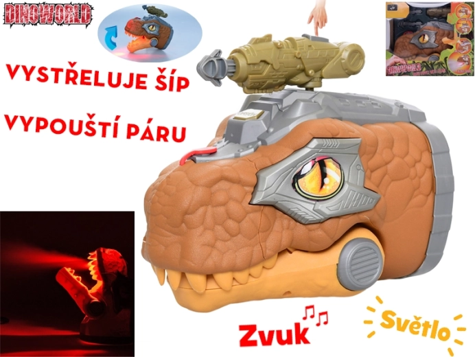 Dinoworld interactive dinosaur head 17 cm with sounds and steam