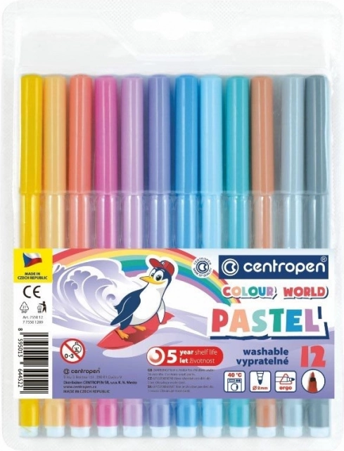 CENTROPEN pastelses vildikad, 12 värvi – pastel
