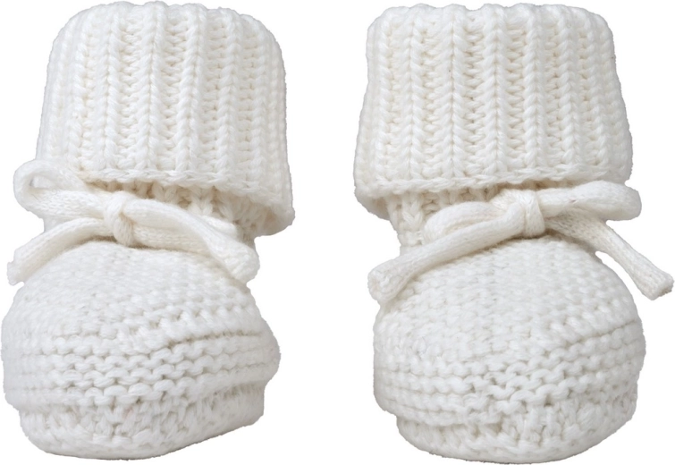 Lodger knitted booties Slipper Knit Cloud Dancer 0–6 months