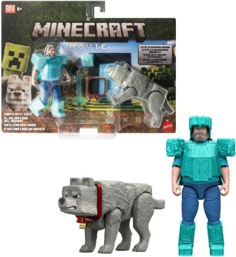 Minecrafti figuurid Steve ja hunt – 2 tk komplekt