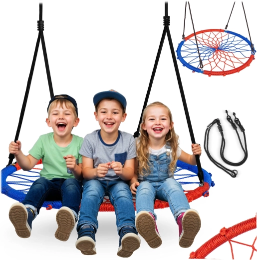 Neo-Sport Swingo 95 cm Hanging Nest Swing, Blue and Red