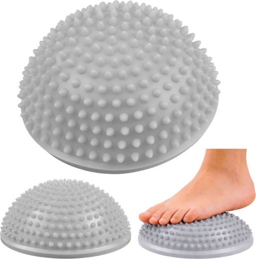 Sensoorsed tasakaalupoolkerad massaažinupsudega, hall 16 cm
