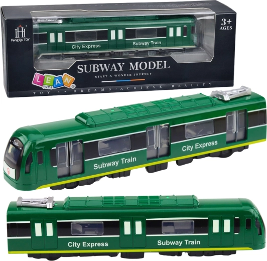 Roheline metroorong CITY EXPRESS tulede ja helidega, avatavad uksed