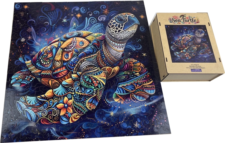 Wooden sea turtle puzzle