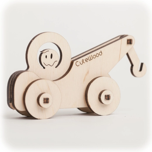 CuteWoodi puidust 3D pusle – puksiirauto