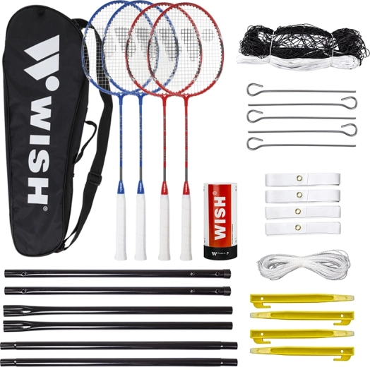 WISH ALUMTEC 5566 Badminton Set red–blue