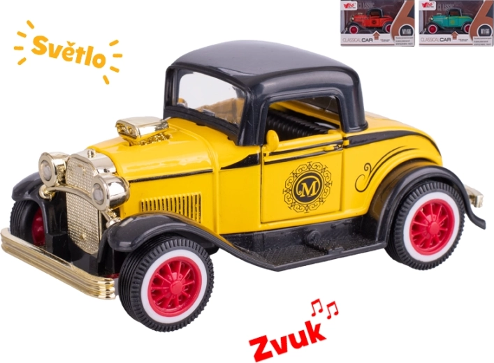 Metallist auto mudel oldtimer 1:36 tulede ja helidega