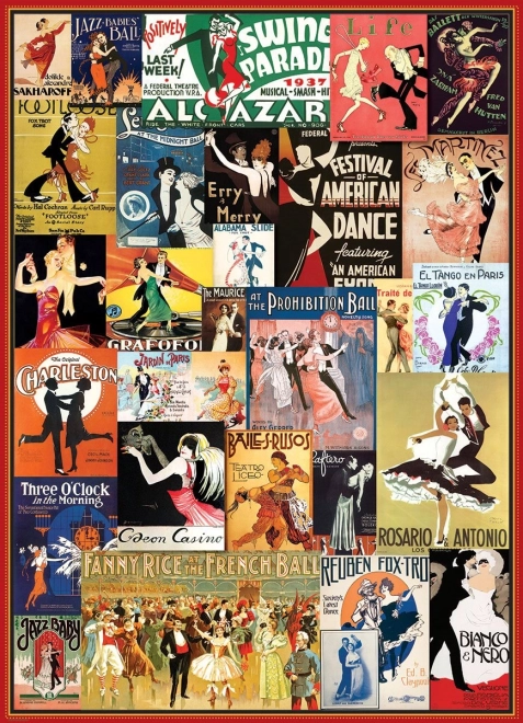 Puzzle EUROGRAPHICS vintage tantsusaalide plakatid 1000 tükki