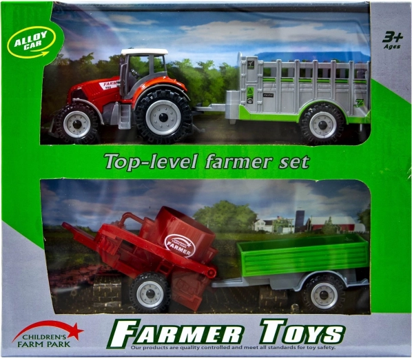 Punane vahetatavate haagistega traktor - 1 tk