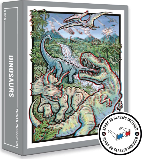 Cloudberries pusle Dinosaurs 3D prillidega, 500 tükki