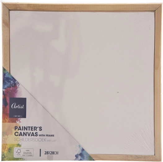 Painting canvas on a wooden stretcher frame 28 × 28 cm