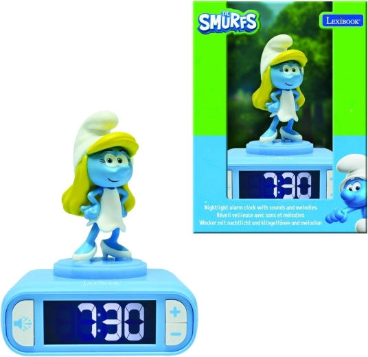 Lexibooki Smurfide äratuskell helendava figuuriga