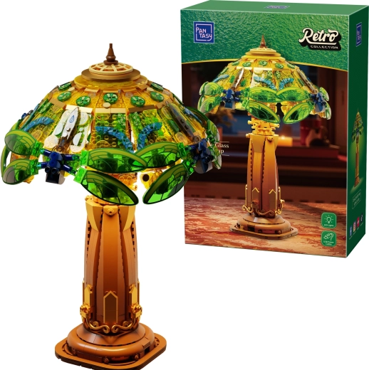 Pantasy Retro Stained-Glass Table Lamp – 1067-piece Building Set