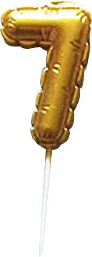 Cake candle number 7 gold pick 6 cm