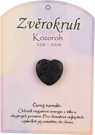 Must turmaliin (skoryl) – poleeritud süda, talisman sodiaagimärgile Kaljukits