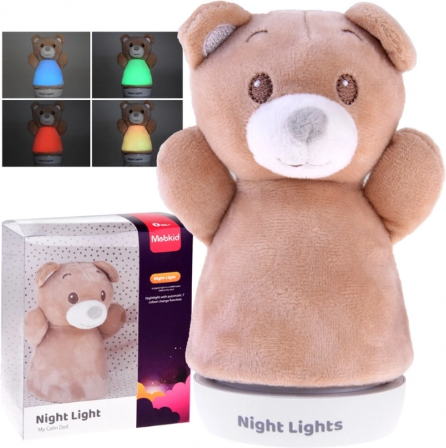 Beež pehme mängukaru – laste öölamp pehme pinnaga