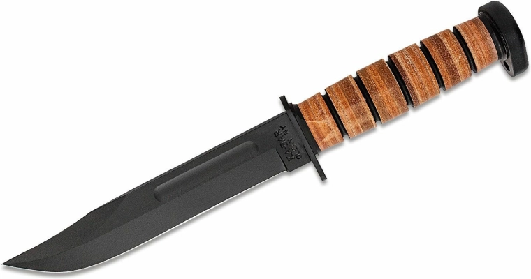 KA-BAR Dog's Head Multi-Purpose Knife 18 cm, Black, with Leather Sheath