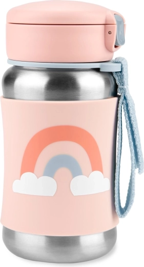Skip Hop Spark Style roostevabast terasest joogipudel kõrrega vikerkaar 350 ml
