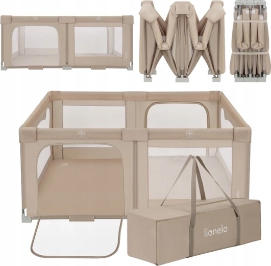Laste mänguaedik LIONELO Florence Easy Fold Beige Sand