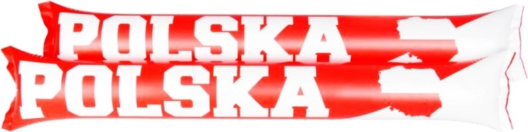 Täispuhutavad ergutuspulgad valge‑punased – 2 tk