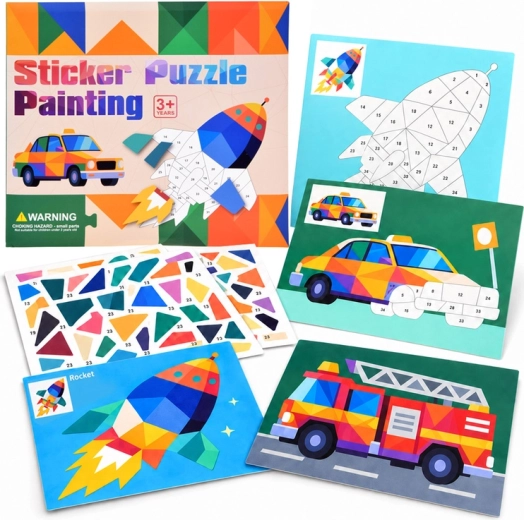Number Sticker Mosaic – Vehicles – 8 Pictures