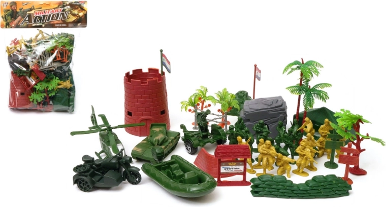 Plastmassõdurite komplekt kotikeses