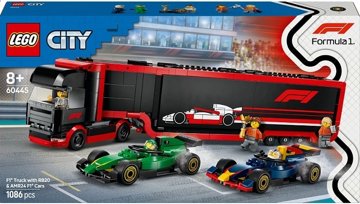 LEGO® City 60445 F1®-i veoauto koos F1® RB20 ja AMR24 autodega